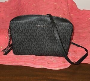 Michael Kors Black Patterned Crossbody Bag